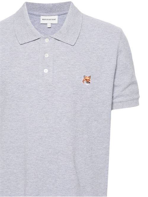 Light grey cotton piqué polo MAISON KITSUNE | LM00208KJ7002H120